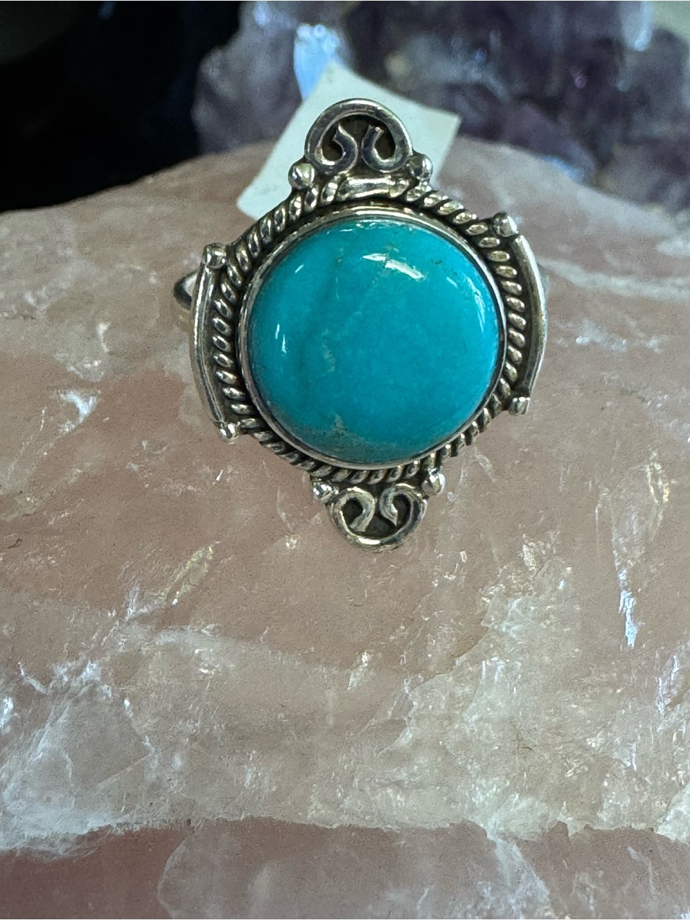 Campitos Turquoise Sterling Silver Statement Ring - Blue - Size 9